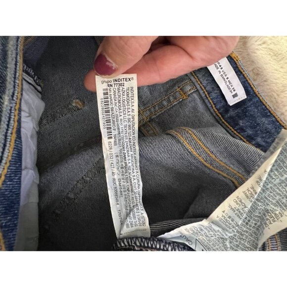 Zara Womens Straight-Leg Mid-Rise Blue Denim Jeans Size 8 - Picture 6 of 7